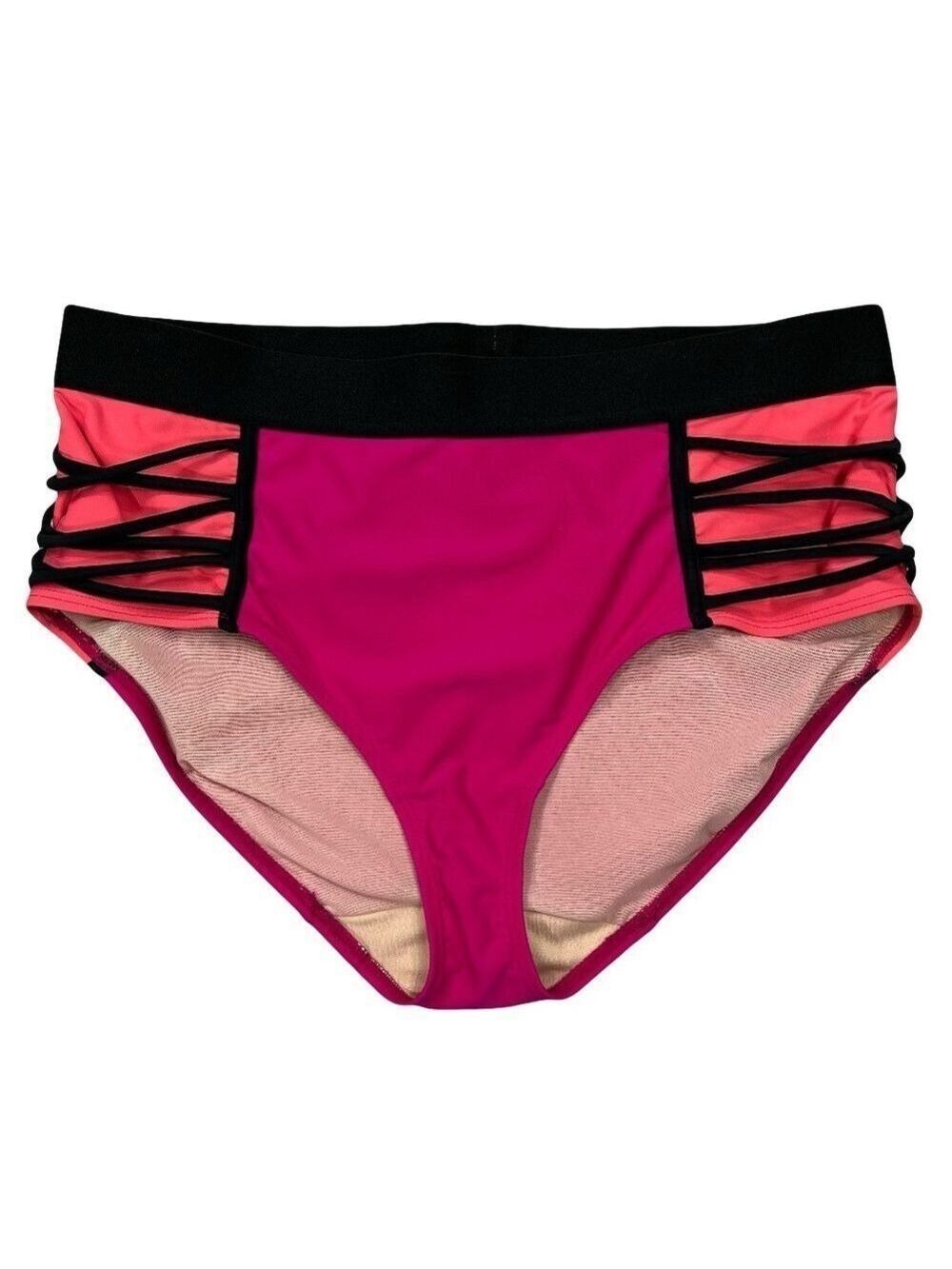 Swim by Cacique Pink Orange Black Bikini Bottom Size 20 - Picture 1 of 5